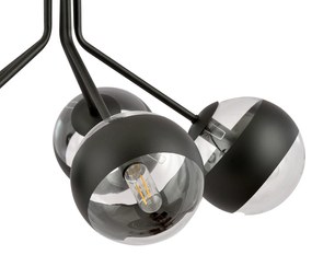 Lampadario Contemporaneo Orione Acciaio Nero 5 Luci E14 Ip20