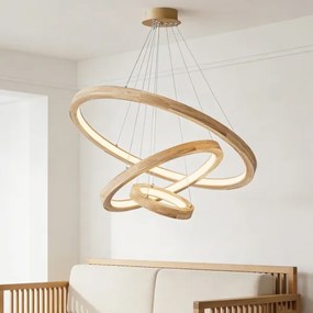 Brilagi - Lampadario LED su cavo UMEA WOOD LED/45W/230V pr. 60 cm in legno di caucciù