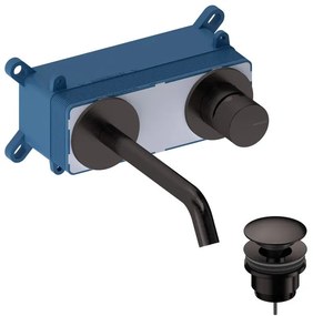 Rubinetto per lavabo a canna media Loop K grigio spazzolato lucido SANYCCES