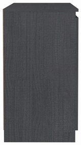 Credenza grigia 60x36x65 cm in legno massello di pino