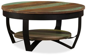 Tavolino Da Salotto İn Legno Massello Recuperato 65x32 Cm /