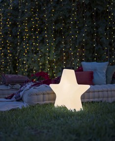 Lampada da terra natalizia bianca 45 cm con LED RGBW solare ricaricabile - Nova