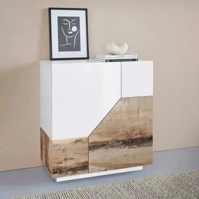 Credenza Alien Sideboard 79,2 x 43 x 86 Colore Bianco Laccato e Legno di Pero – Prodotto di Alta Qualità