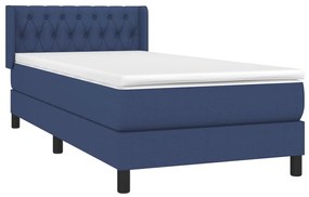 Giroletto a molle con materasso blu 100x200 cm in tessuto