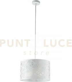 Lampadario a sospensione batik bianca 1 luce attacco e27 35x35x100cm