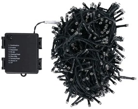 Aigostar - Catena luminosa natalizia LED da esterno, 500 LED, 8 funzioni, 4xAA, 25,3 m, bianco caldo