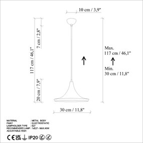 Lampadario a sospensione con filo TOM 1xE27/40W/230V verde