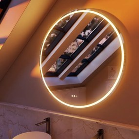 Specchio bagno con illuminazione led integrata tondo Remix SENSEA D100 cm cromo
