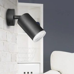 Faretto da parete LONDON 1xGU10/10W/230V nero