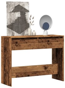 Tavolino Consolle Legno Vecchio 100x35x76,5 Cm İn Truciolato /