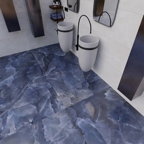 Piastrella da pavimento interno 120 x 280 cm Sp. 6 mm rettificato Venus in gres porcellanato smaltato blu lucido traffico medio (pei 2/5) 3.36 mq