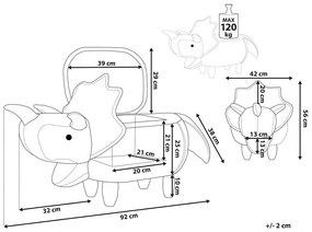 Pouf contenitore in tessuto grigio chiaro TRICERATOPS Beliani