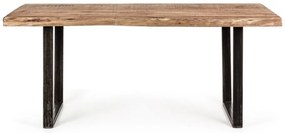 Tavolo ELMER in legno di acacia e gambe in acciaio nero, 180&#215;90 cm