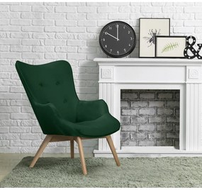 Poltrona verde scuro con rivestimento in velluto Niko – Ropez