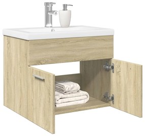 Mobile Da Bagno Con Lavabo Integrato Rovere Sonoma /