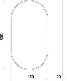 Mexen Loft specchio da bagno ovale 80 x 45 cm, cornice dorata - 9851-080-045-000-50