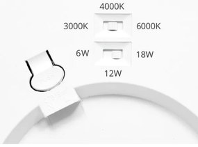 Ecolite WPCB2-18W/HF/CR - Pannello LED con sensore LEXA LED/6/12/18W/230V