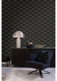 Carta da parati Leopardo oro su nero, 53 cm x 10.05 m