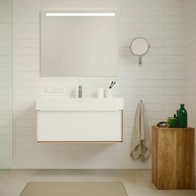 Mobile sottolavabo e lavabo Neo Frame per vasca centrale rovere miele L 90 x H 32 x P 48 cm