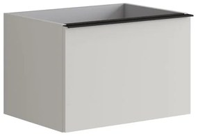 Mobile da bagno sotto lavabo Pixel plain grigio laccato opaco L 60 x H 40 x P 45.5 cm 2 cassetti, lavabo non incluso