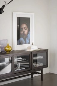 Vetrina marrone in rovere con ante scorrevoli 170x75 cm Hazelton - Rowico