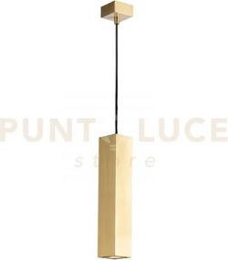 Lampadario a sospensione fluke quadrata oro 1 luce attacco gu10 6x6...