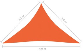 Vela Parasole 160 g/m² Arancione 3,5x3,5x4,9 m in HDPE