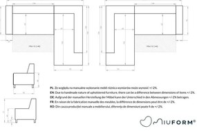 Divano letto angolare blu navy L, angolo sinistro Dazzling Daisy - Miuform