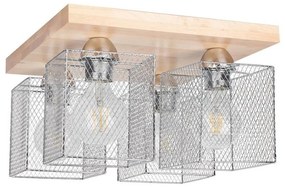 Spot-Light 8175460 - Plafoniera NORMAN WOOD 4xE27/25W/230V