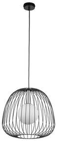 Lampadario a sospensione con filo BELL 1xG9/12W/230V diametro 33 cm nero/cromo lucido
