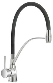 Rubinetto miscelatore in ottone cromo con canna alta in silicone