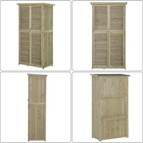 Armadio Mobile Portaoggetti da Giardino 87x46,5x160 cm in Legno  Grigio...