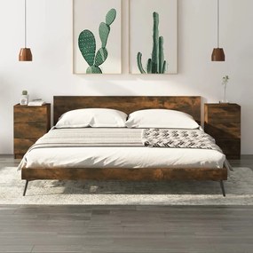 Comodini 2 Pz Rovere Fumo 40x36x65 Cm /