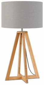 Lampada da tavolo con paralume grigio chiaro e struttura in bambù Everest - Good&amp;Mojo