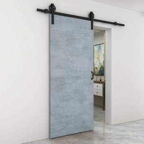 Porta scorrevole reversibile Cemento in mdf grigio, L 92.5 x H 211.5 cm, con binario Rodeo
