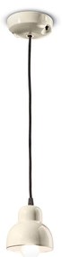 Lampadario Vintage Decò Berimbau Ceramica Crema 1 Luce E14