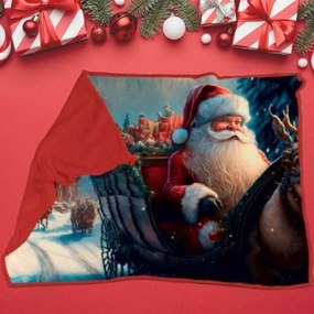 Plaid natalizio stampa digitale Santa Claus
