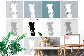 Carta da parati – Fascino pop art della donna in grigio