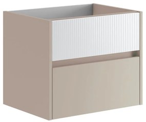 Mobile da bagno sotto lavabo Niwa beige laccato opaco L 59.5 x H 50 x P 45.5 cm 2 cassetti, lavabo non incluso
