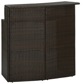 Tavolo da bar per esterni marrone 120x55x110 cm in polyrattan