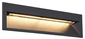 Lampada da parete moderna da incasso nera 28cm incl. LED IP65 - Mert