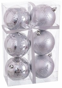 Palle di Natale Argento Plastica Cervo 8 x 8 x 8 cm (6 Unità)