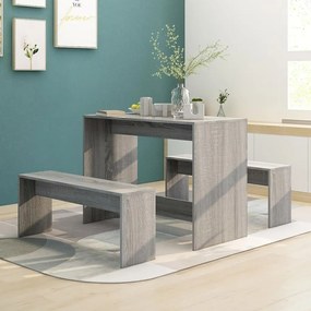 Set Da Pranzo 3 Pz Grigio Sonoma İn Truciolato /