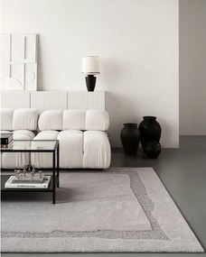 Tappeto in lana grigio 200x300 cm Morphic Rocca - Agnella