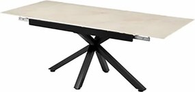 Tavolo Da Pranzo Allungabile 90x140-200 Cm Effetto Marmo Gold