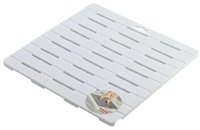 Pedana Doccia Bianca 55 x 55 in Plastica con Gommini Antiscivolo