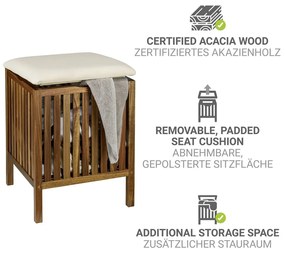 Cesta per il bucato colore naturale scuro in legno 38 l Fondi – Wenko