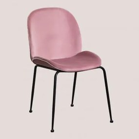 Confezione da 2 sedie in velluto Pary Peonia & Nero - Sklum