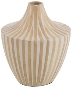 Vaso Bianco Beige Bambù 27 x 27 x 31 cm