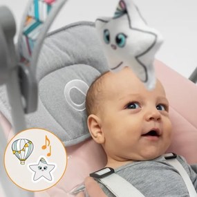 Lionelo - Dondolo per bambini OTTO 4xLR14 Rosa baby